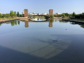 Obraz premium Fugan Unga Kansui Park and Tenmon Bridge