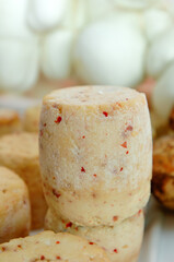 Calabrian hot pepper used for preparation of small spicy caciotte