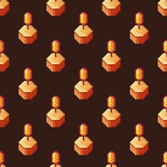 Trees pattern pixel art. Seamless pattern. Pixel art trees pattern.