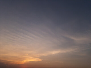 Naklejka na ściany i meble orange clouds in the evening sky
