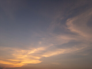 Naklejka na ściany i meble orange clouds in the evening sky