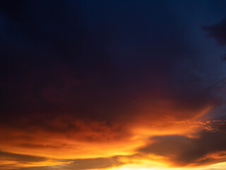 orange clouds in the evening sky
