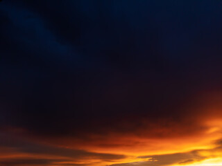 orange clouds in the evening sky