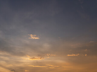 Fototapeta na wymiar orange clouds in the evening sky