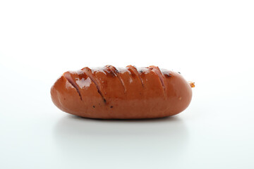 Delicious grilled sausage isolated on white background