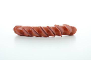 Delicious grilled sausage isolated on white background