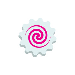 Slice of Japanese narutomaki, surimi food vector, japanese food icon, narutomaki vector icon