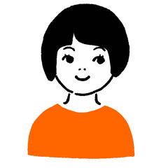 Girl facing front icon vector