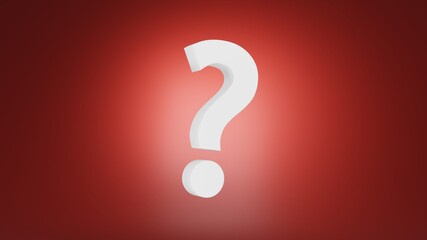 Question mark 3d render on blue background