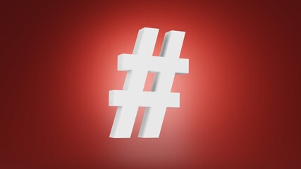Fototapeta premium number sign 3d render on red background