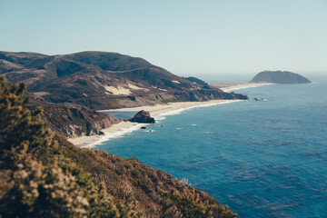 Fototapeta na wymiar view of the coast of the sea beach west coast California
