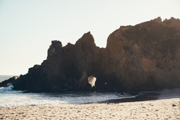 hole in a rock wes tcoast california usa beach