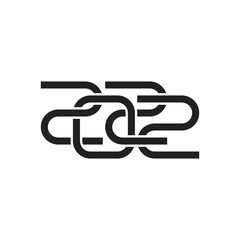 Year 2022 with black and white background