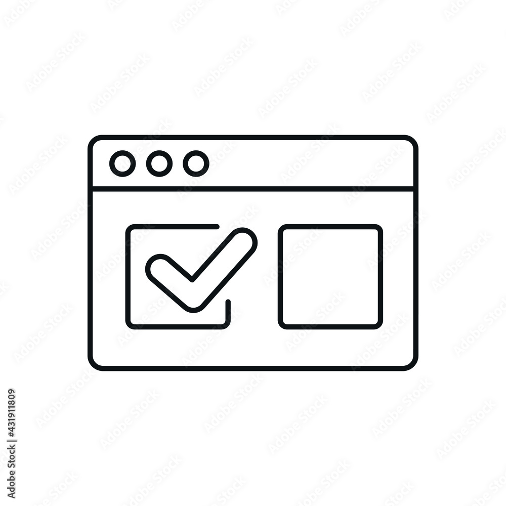 Poster electronic survey linear icon. voting. thin line customizable illustration. contour symbol. vector i