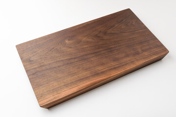 Wooden chopping board on white background