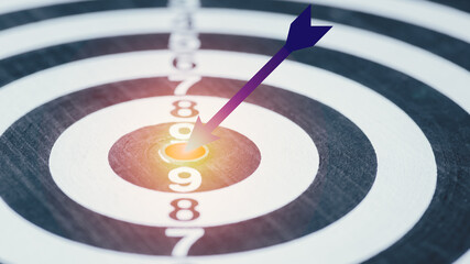 Darts are set on the target.