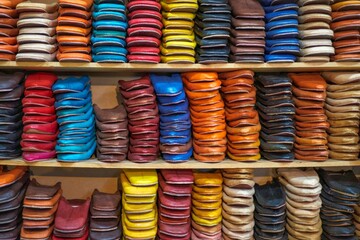 leather works in a market