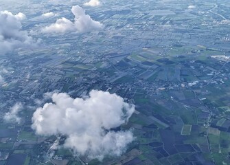 aerial view of clouds over the river © Phakawat