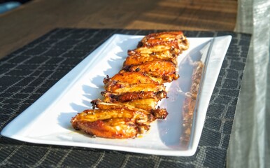 grilled chicken wings on grill