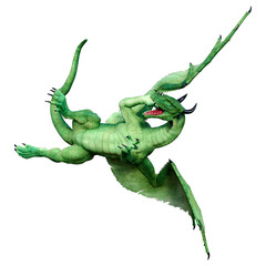 3D Rendering Fairy Tale Dragon on White