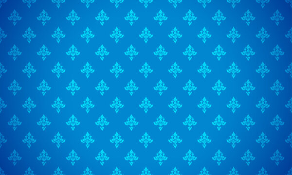 Luxury Thai pattern blue background vector illustration. lai Thai element pattern