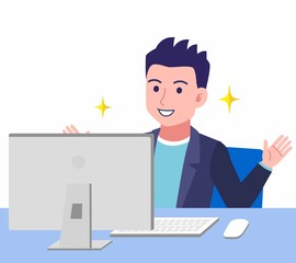 ジャケットを着た若い男性