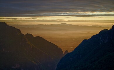 sunset over the mountains