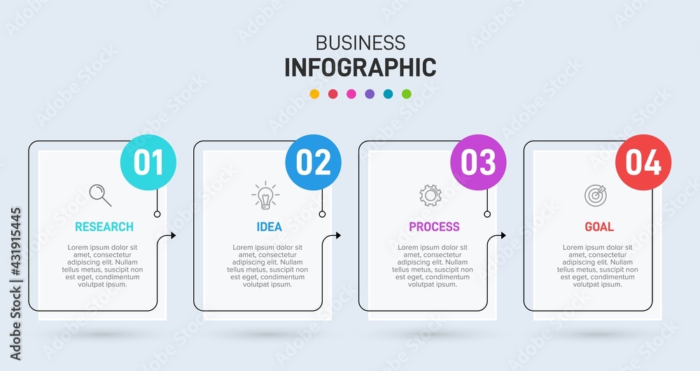 Poster infographic design with icons and 4 options or steps. thin line vector. infographics business concep