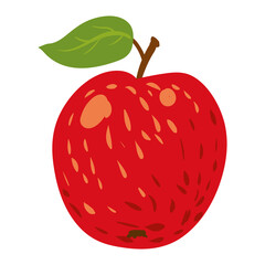 Apple red fruit, healthy organic nutrition product. Vector cartoon flat trendy illustration hand drawn isolated