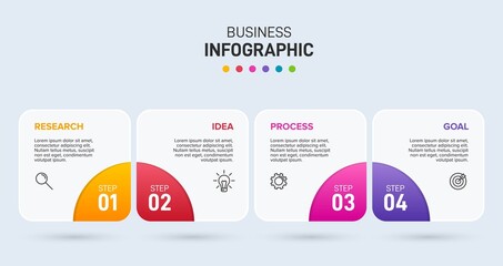 Infographic design with icons and 4 options or steps. Thin line vector. Infographics business concept. Can be used for info graphics, flow charts, presentations, web sites, banners, printed materials.