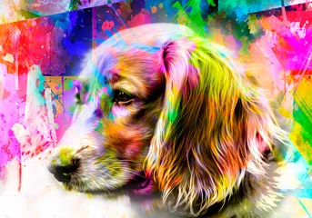 Foto auf Acrylglas background with colorful splashes © reznik_val