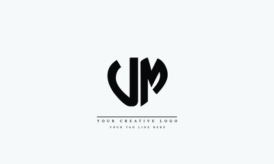 Letter Logo Design with Creative Modern Trendy Typography UM MU U M
