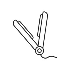hair iron icon illustration outline style design. isolated on white background