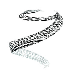 Vector Print Textured Tire Track . Design Element . Car tread silhouette . Mud splash grunge texture. Tyre track banner .