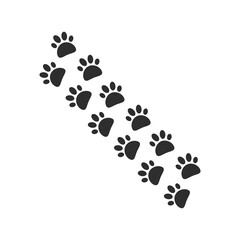 Fototapeta na wymiar Paws of a cat, dog, puppy. Diagonal animal footprints for T-shirts