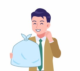 緑のネクタイの男性