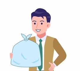 緑のネクタイの男性