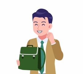 緑のネクタイの男性