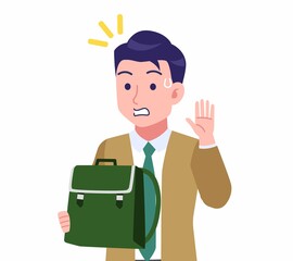 緑のネクタイの男性