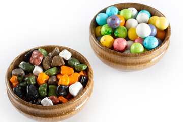 multicolor sugar coated chocolates background
