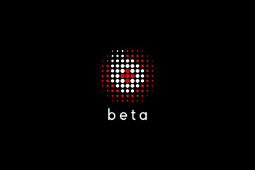 Letter b creative technological dotted logo