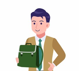 緑のネクタイの男性