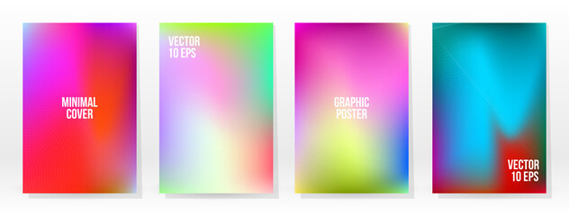 Minimal Poster. Pastel Soft. Rainbow Gradient Set