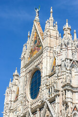 Siena, Italy. Beautiful view of Siena Cathedral (Duomo di Siena) in sunny day.
