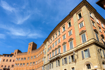 Siena, Italy. Beautiful architecture of Siena city center.