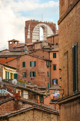 Siena, Italy. Beautiful architecture of Siena city center.