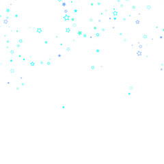 Blue, cyan, turquoise glitter stars confetti