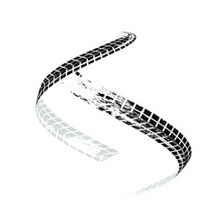 Vector Print Textured Tire Track . Design Element . Car tread silhouette . Mud splash grunge texture. Tyre track banner .