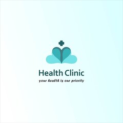 Health Clinic design logo with transparent dark green and light green liver elements. The logo of the medical clinic of the health center, the health of the patient is a top priority. Medical logo