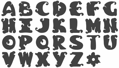 alphabet on white background artistic pattern